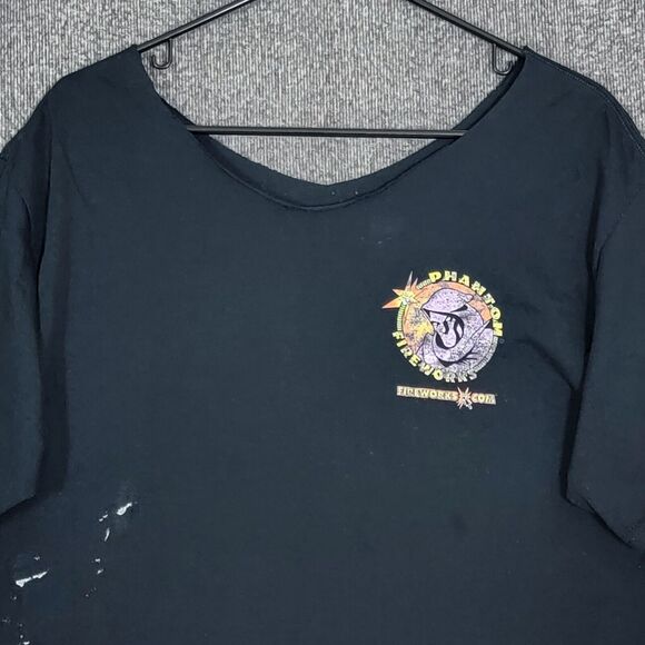 Phantom Fireworks T-Shirt Mens Small Black Ready To Bang Graphic Tee Cut Collar - Picture 4 of 8
